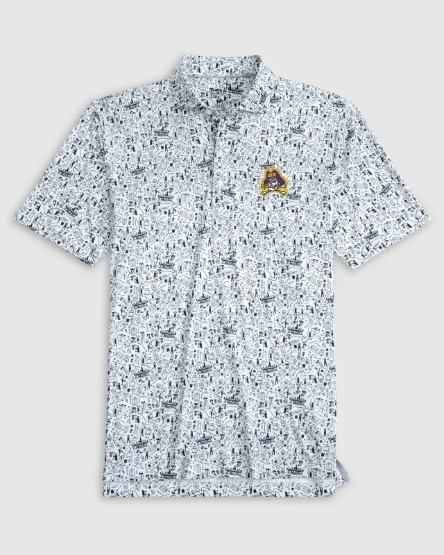 East Carolina Hoop There It Is Printed Performance Jersey Polo sold by Johnnie-O