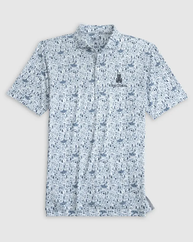 The Citadel Hoop There It Is Printed Performance Jersey Polo sold by Johnnie-O