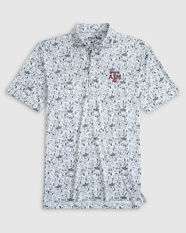 Texas A&M Hoop There It Is Printed Performance Jersey Polo sold by Johnnie-O