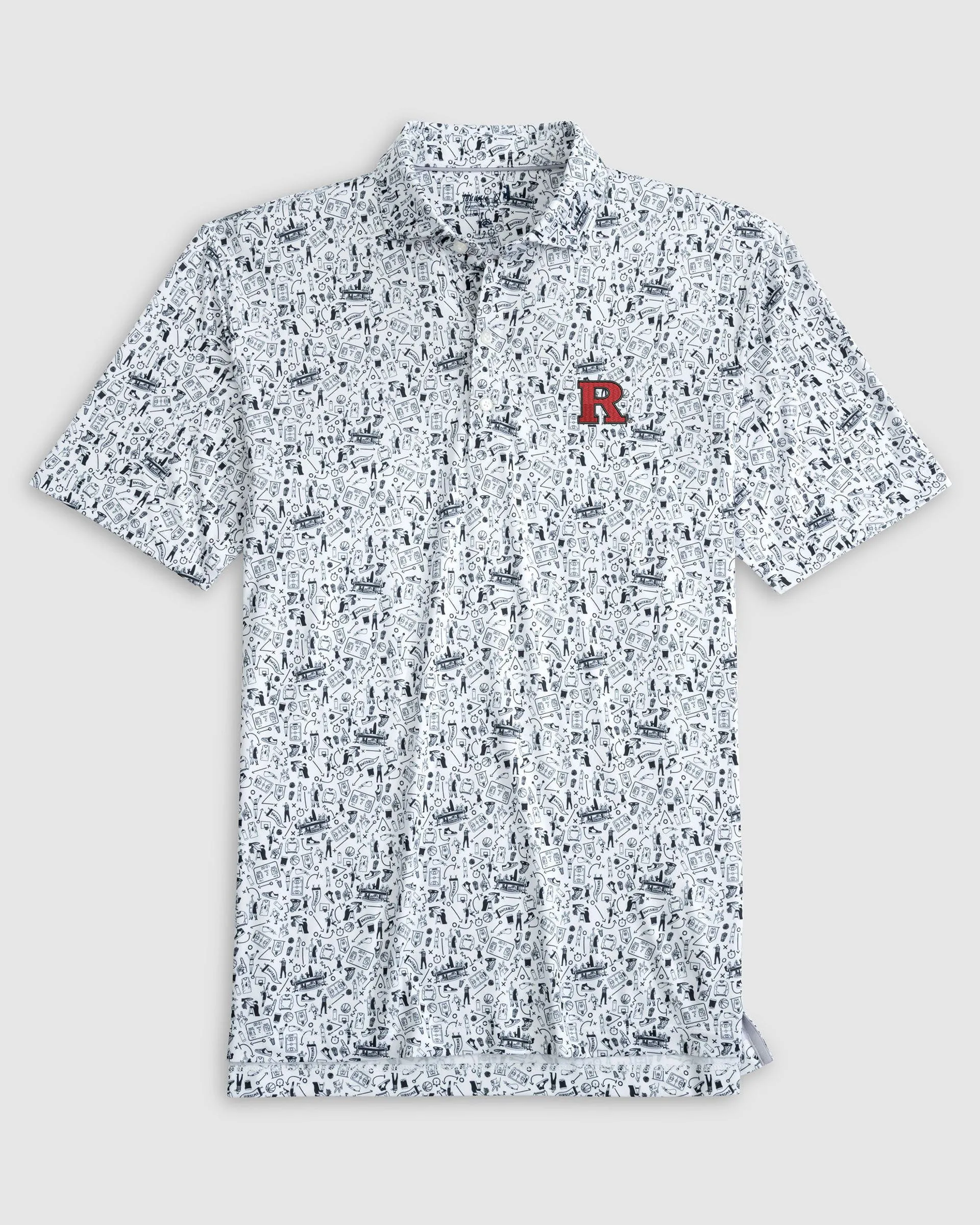 Rutgers Hoop There It Is Printed Performance Jersey Polo sold by Johnnie-O