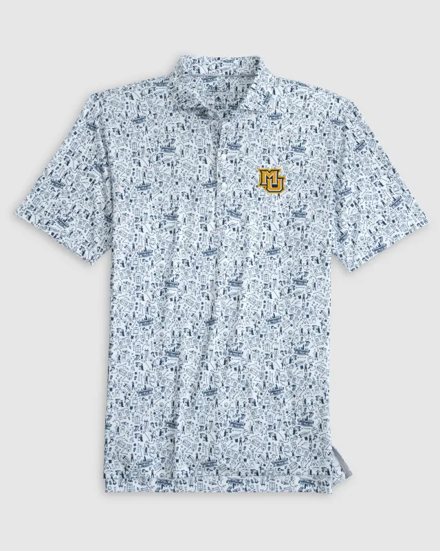 Marquette Hoop There It Is Printed Performance Jersey Polo sold by Johnnie-O