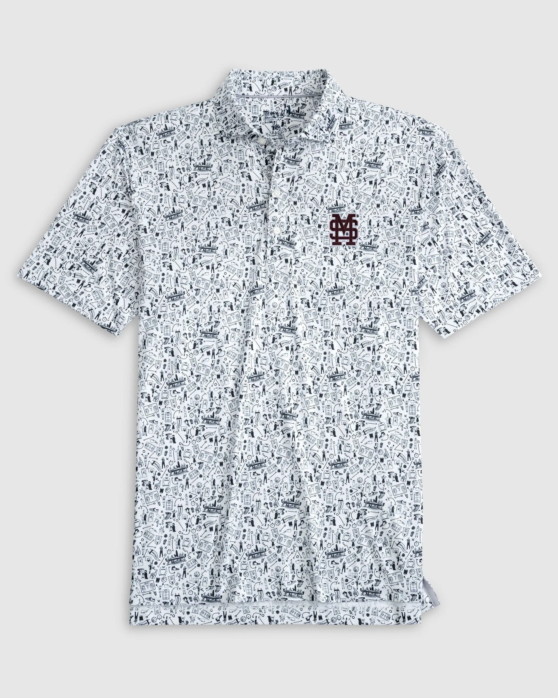 Mississippi State Hoop There It Is Printed Performance Jersey Polo - Baseball Logo sold by Johnnie-O