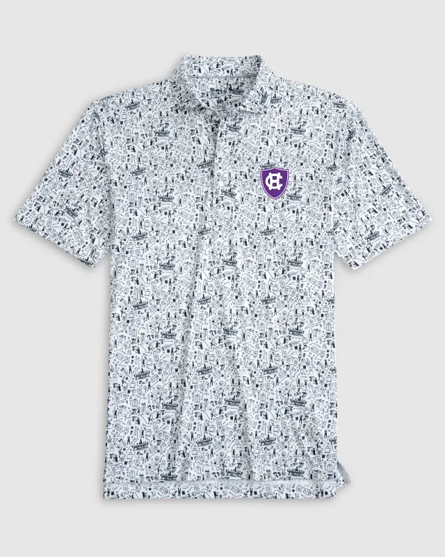 Holycross Hoop There It Is Printed Performance Jersey Polo sold by Johnnie-O