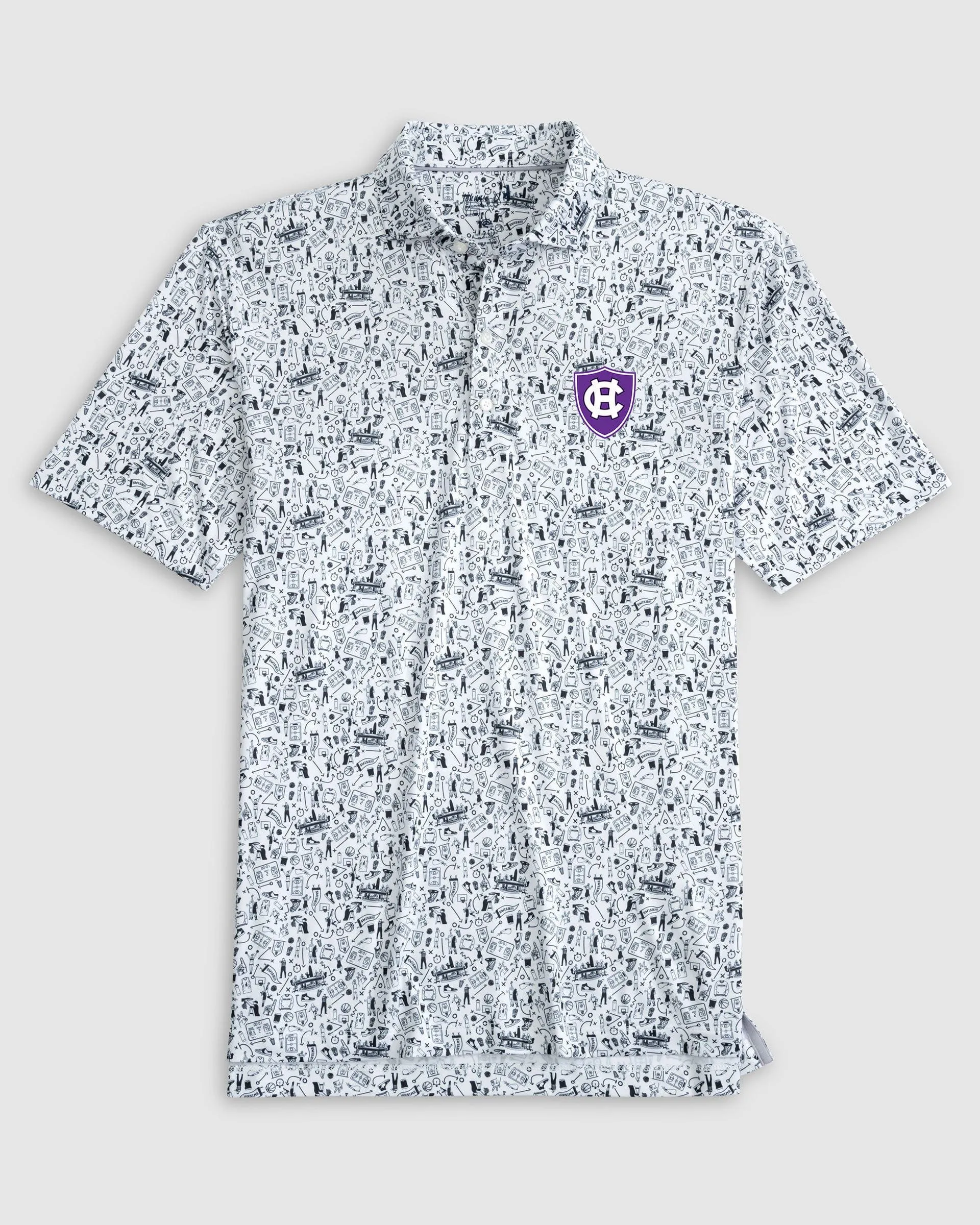Holycross Hoop There It Is Printed Performance Jersey Polo sold by Johnnie-O