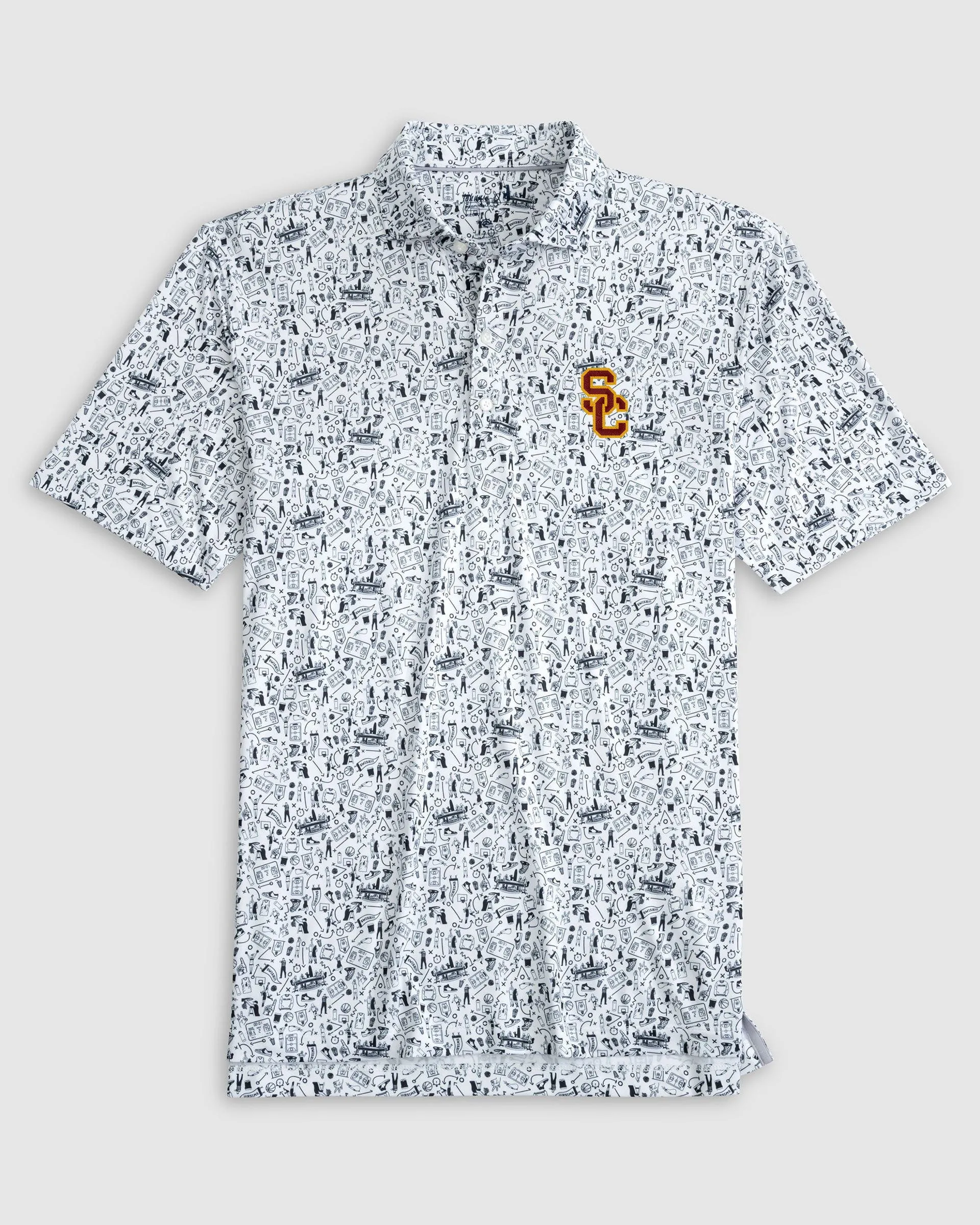Southern California Hoop There It Is Printed Performance Jersey Polo sold by Johnnie-O