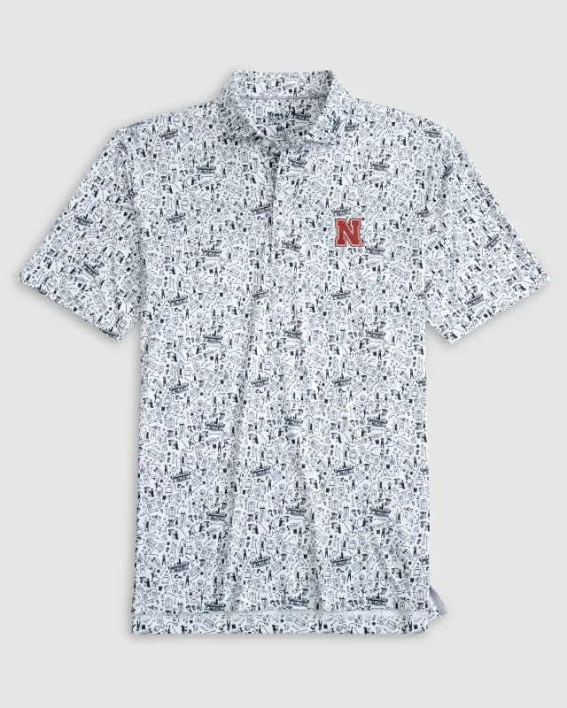 Nebraska Hoop There It Is Printed Performance Jersey Polo sold by Johnnie-O