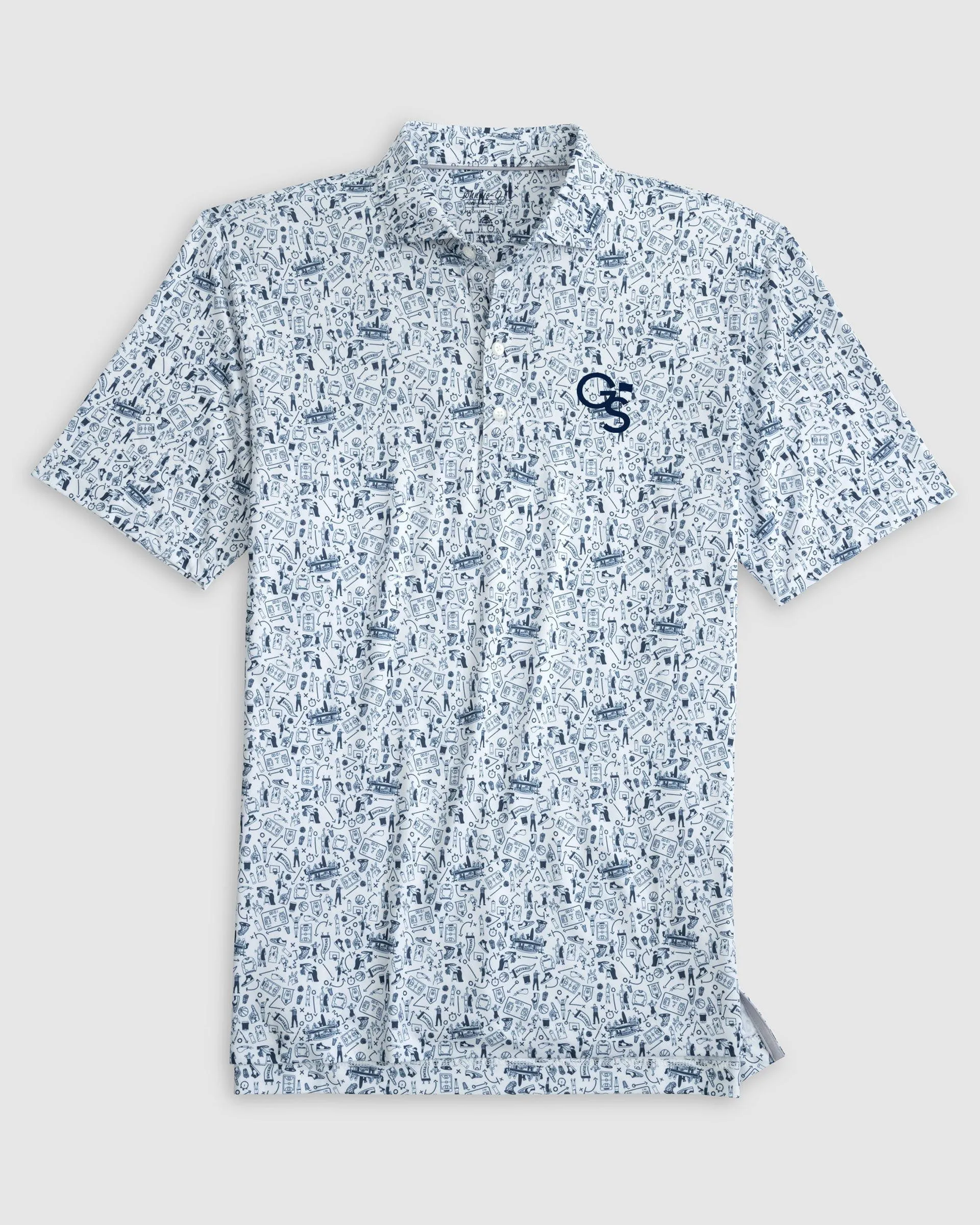 Georgia Southern Hoop There It Is Printed Performance Jersey Polo - Flag Logo sold by Johnnie-O