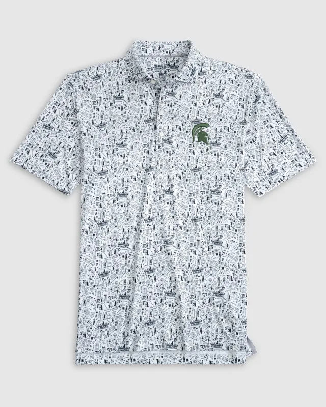 Michigan State Hoop There It Is Printed Performance Jersey Polo sold by Johnnie-O