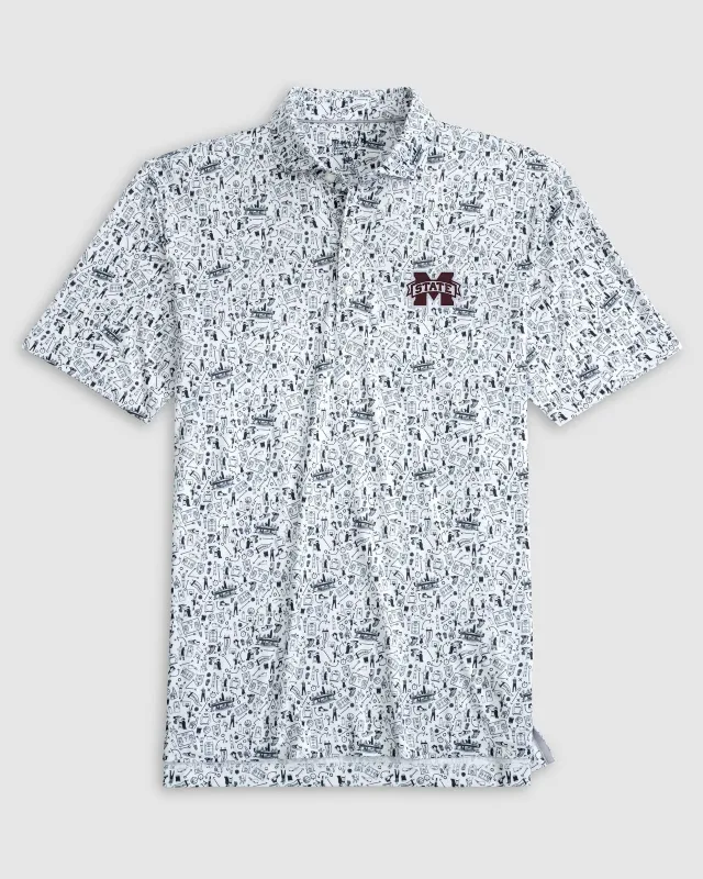 Mississippi State Hoop There It Is Printed Performance Jersey Polo sold by Johnnie-O