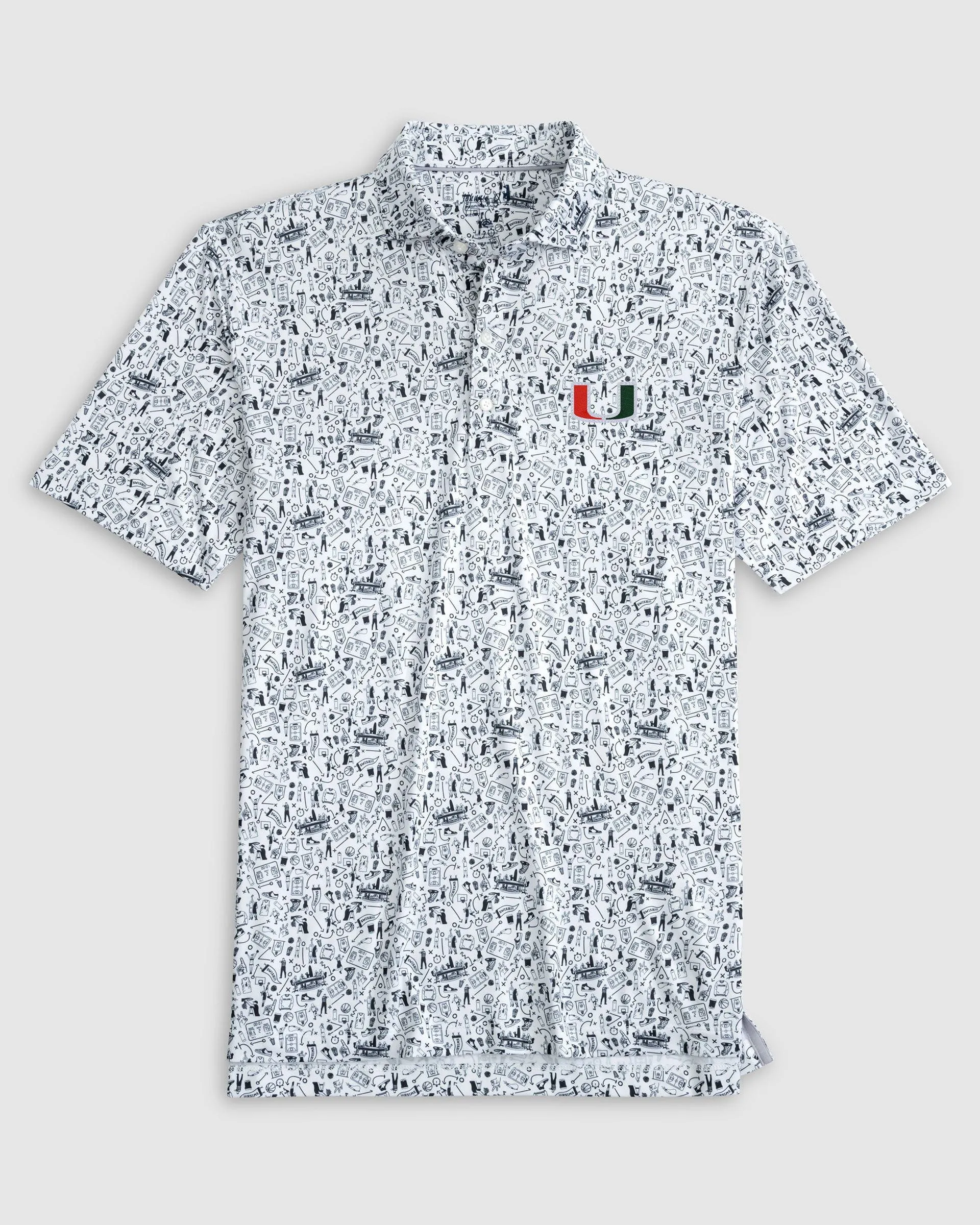 Miami Hoop There It Is Printed Performance Jersey Polo sold by Johnnie-O