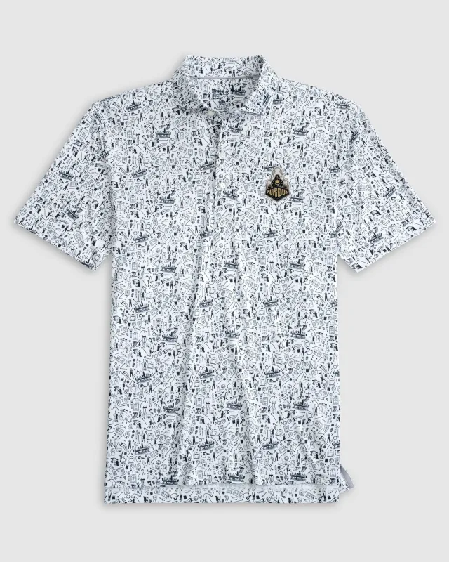 Purdue Hoop There It Is Printed Performance Jersey Polo - Boilermaker Logo sold by Johnnie-O