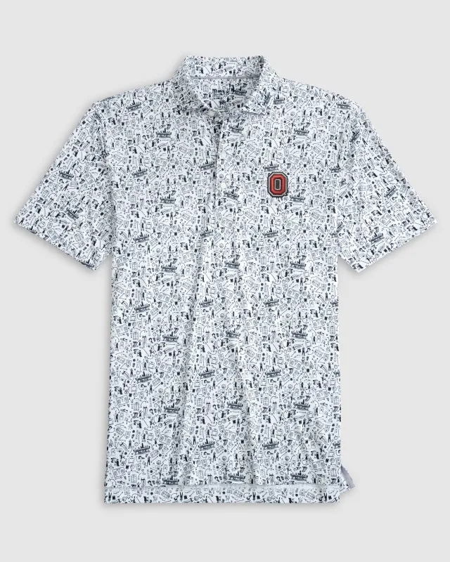 Ohio Hoop There It Is Printed Performance Jersey Polo - O Logo sold by Johnnie-O