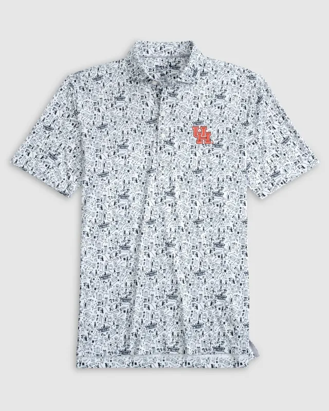 Houston Hoop There It Is Printed Performance Jersey Polo sold by Johnnie-O