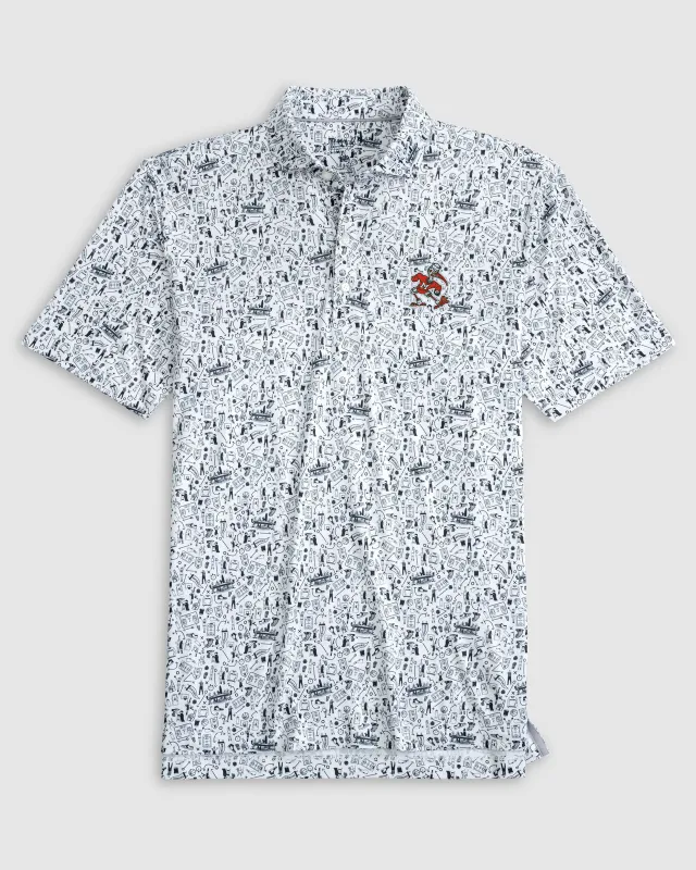 Miami Hoop There It Is Printed Performance Jersey Polo - Vintage Logo sold by Johnnie-O