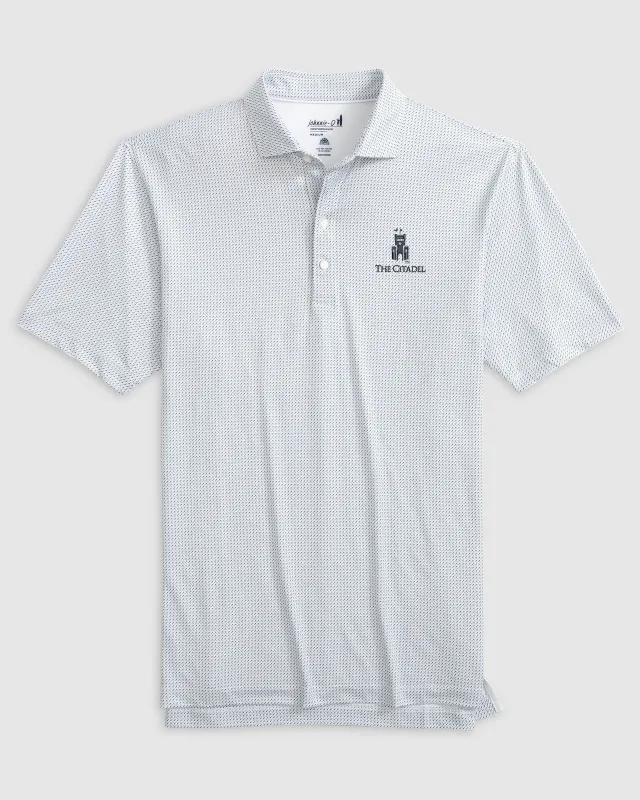 The Citadel Tee Time Printed Performance Jersey Polo sold by Johnnie-O