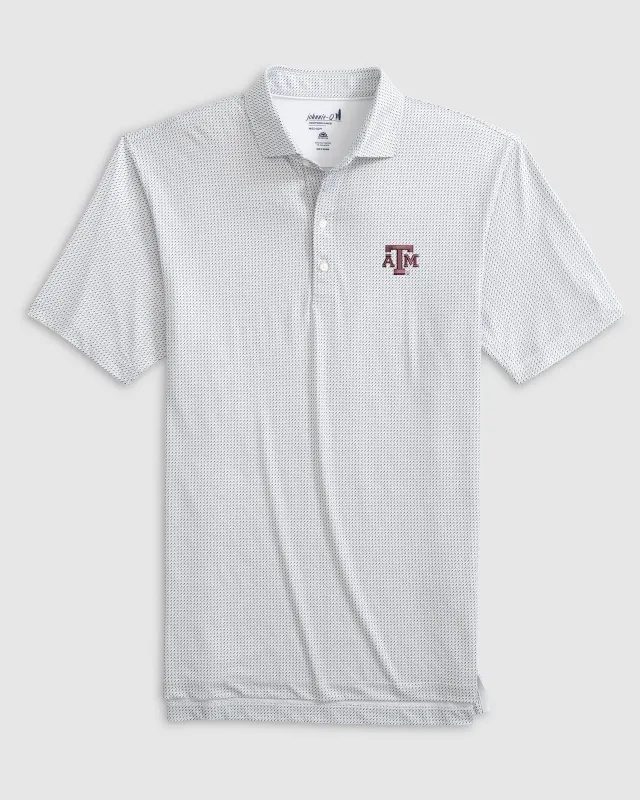 Texas A&M Tee Time Printed Performance Jersey Polo sold by Johnnie-O
