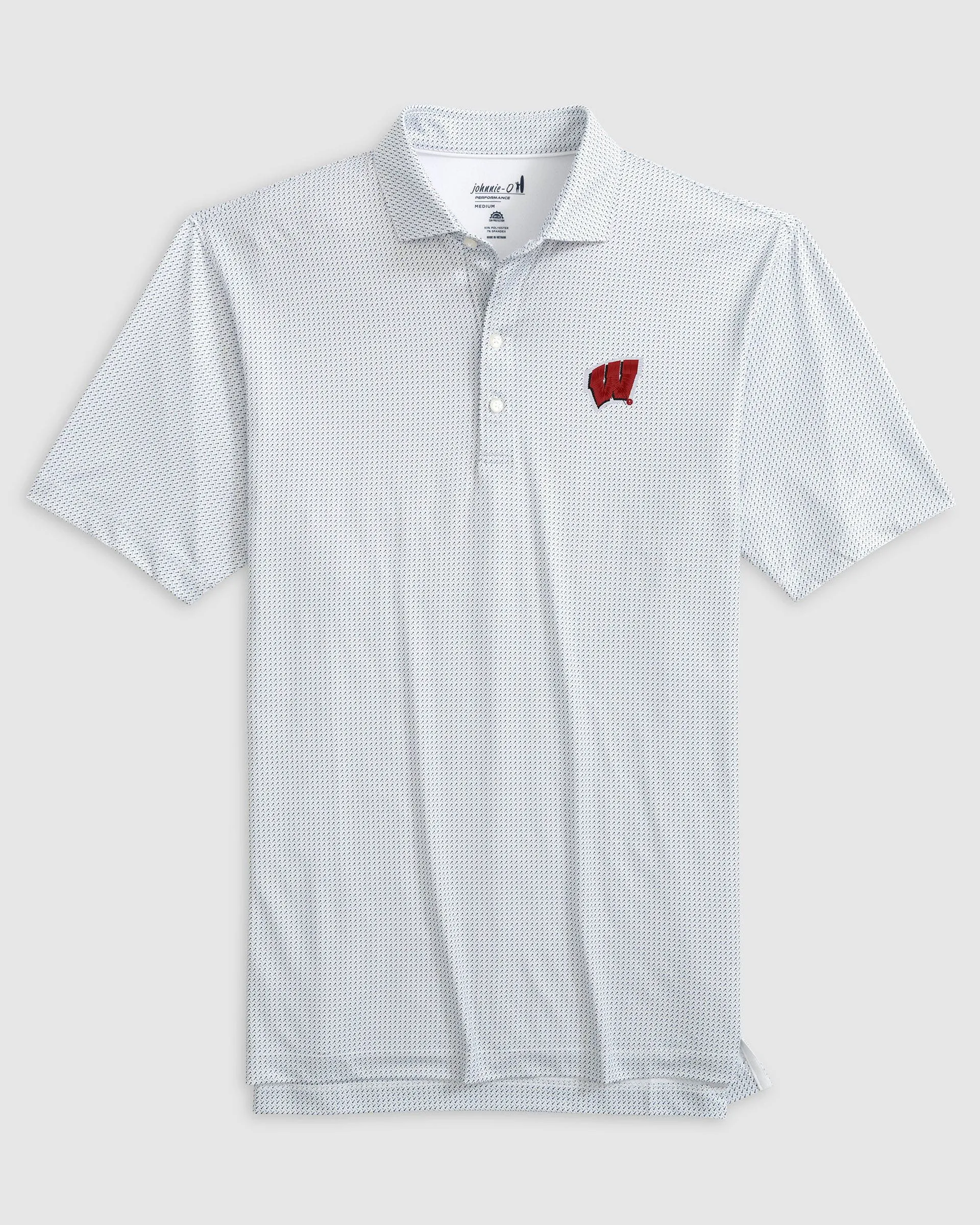 Wisconsin Tee Time Printed Performance Jersey Polo sold by Johnnie-O