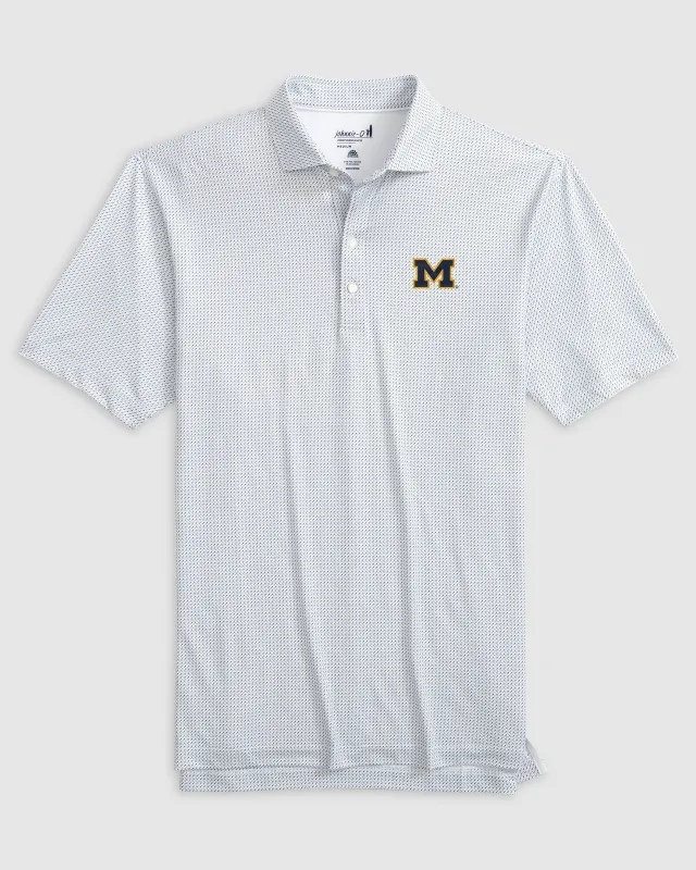 Michigan Tee Time Printed Performance Jersey Polo sold by Johnnie-O