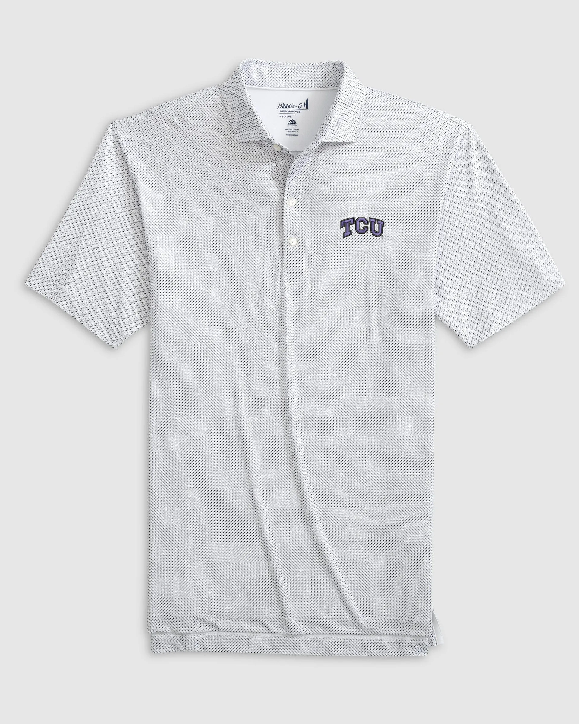 Texas Christian Tee Time Printed Performance Jersey Polo sold by Johnnie-O