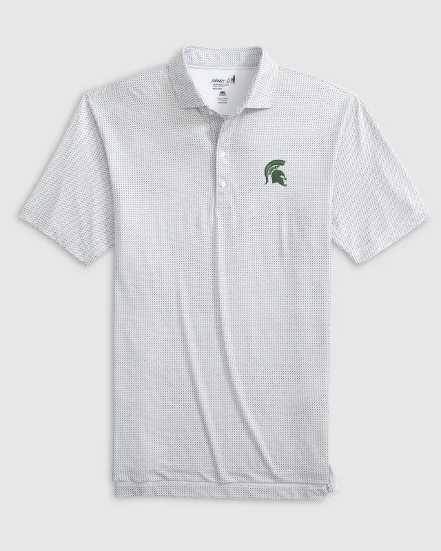 Michigan State Tee Time Printed Performance Jersey Polo sold by Johnnie-O