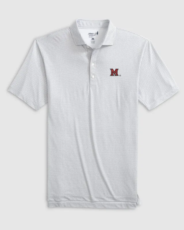 Miami Ohio Tee Time Printed Performance Jersey Polo sold by Johnnie-O