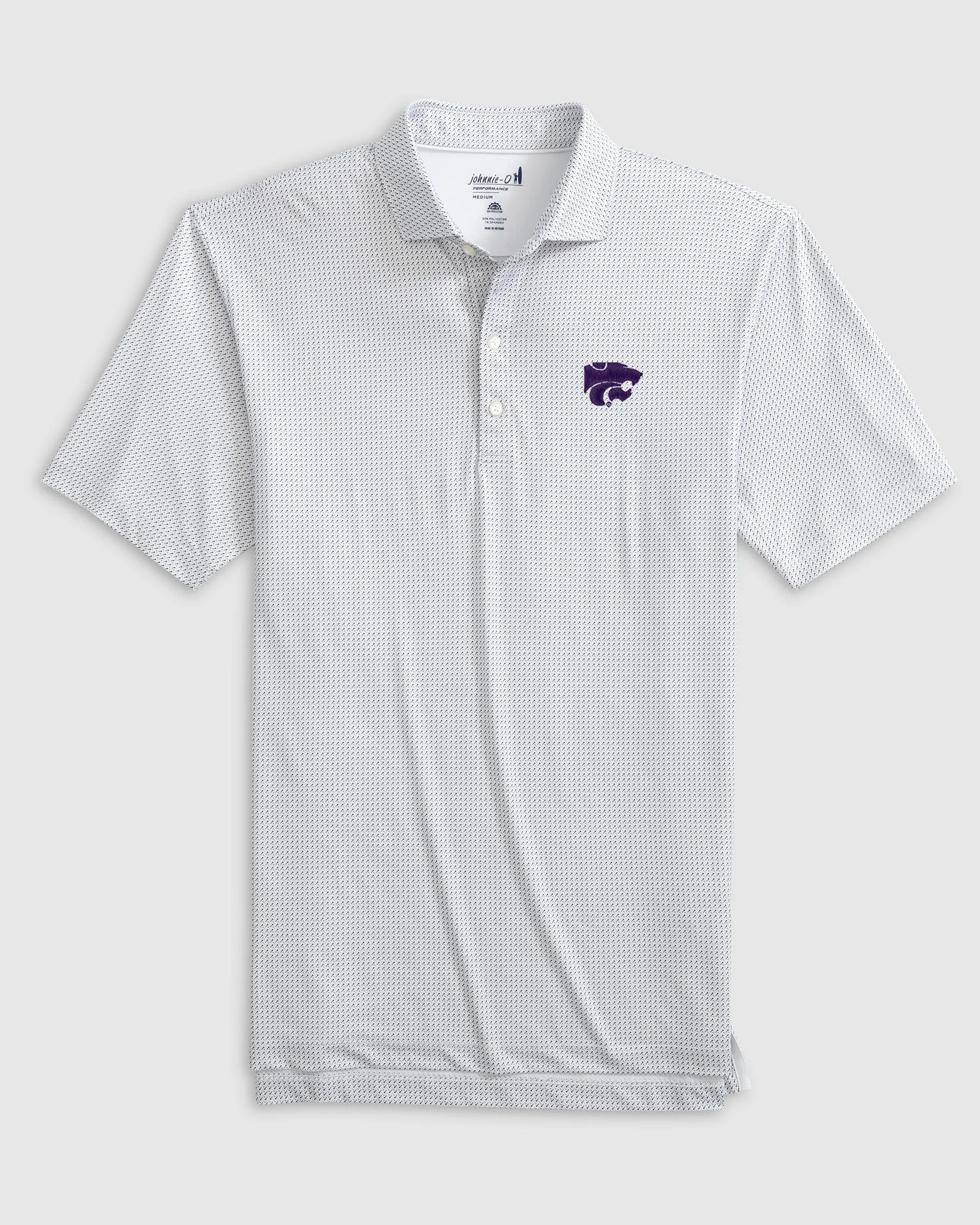 Kansas State Tee Time Printed Performance Jersey Polo sold by Johnnie-O