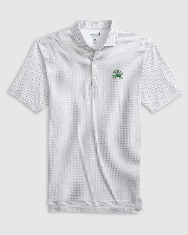 Notre Dame Tee Time Printed Performance Jersey Polo - Leprechaun Logo sold by Johnnie-O