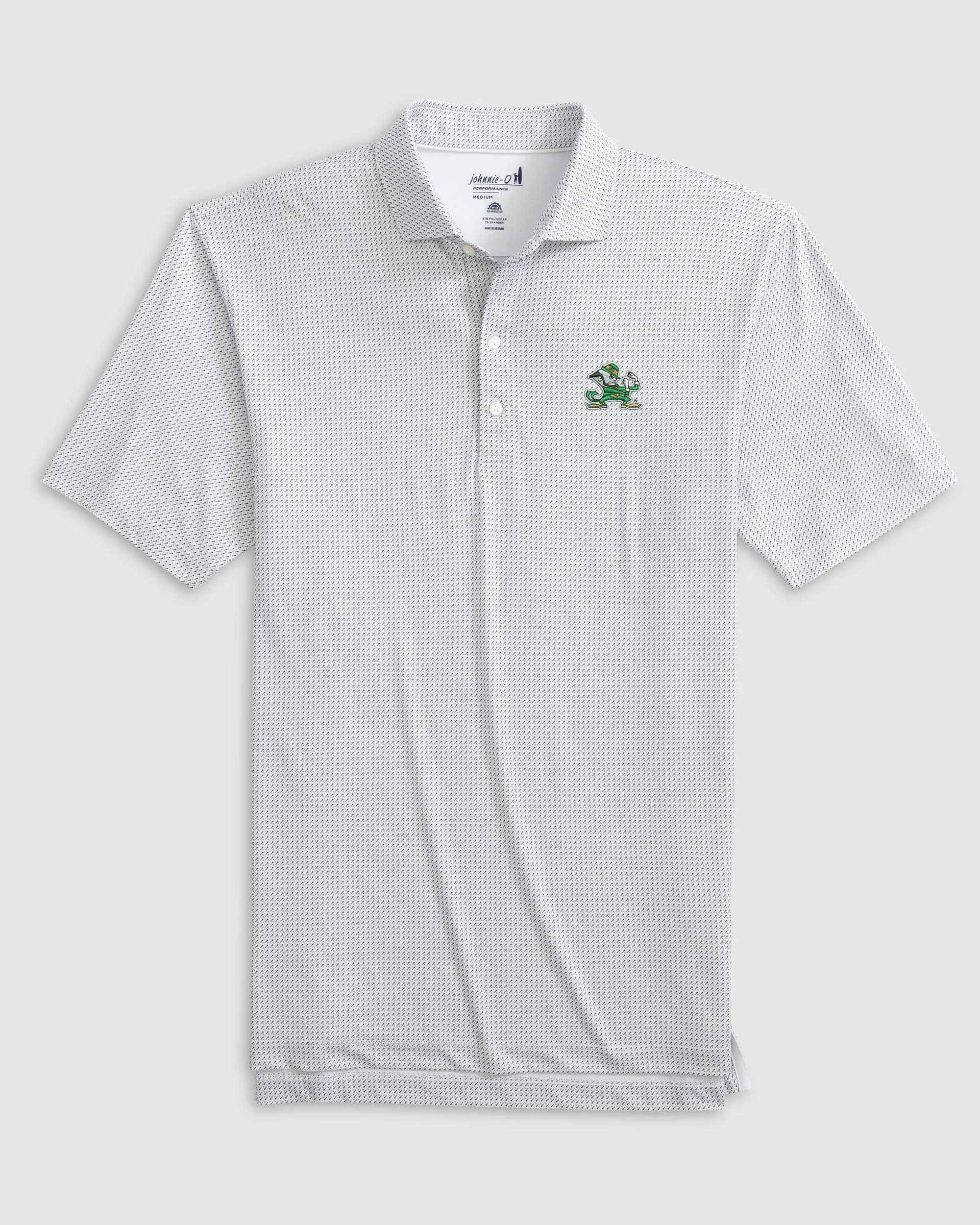 Notre Dame Tee Time Printed Performance Jersey Polo - Leprechaun Logo sold by Johnnie-O