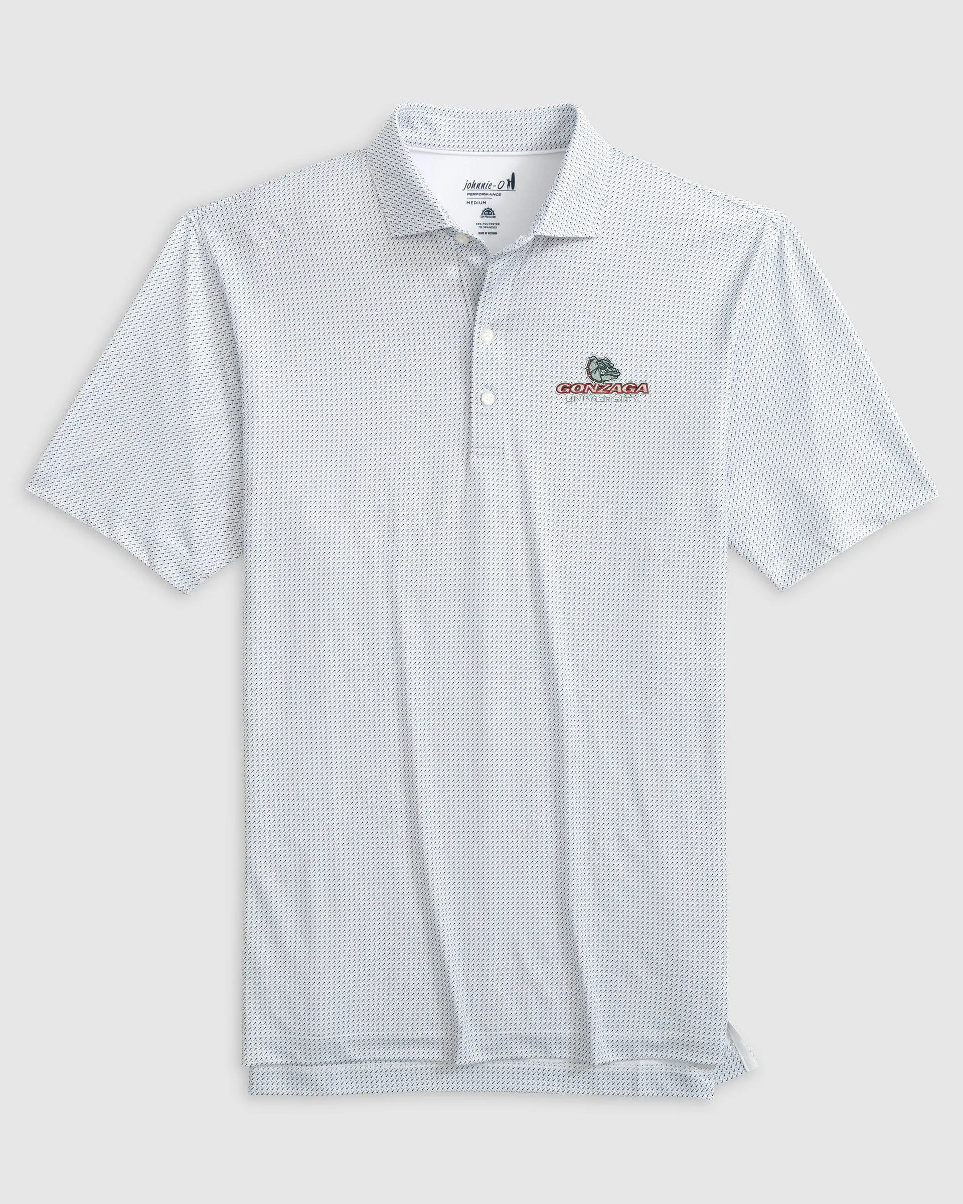 Gonzaga Tee Time Printed Performance Jersey Polo - Script Logo sold by Johnnie-O