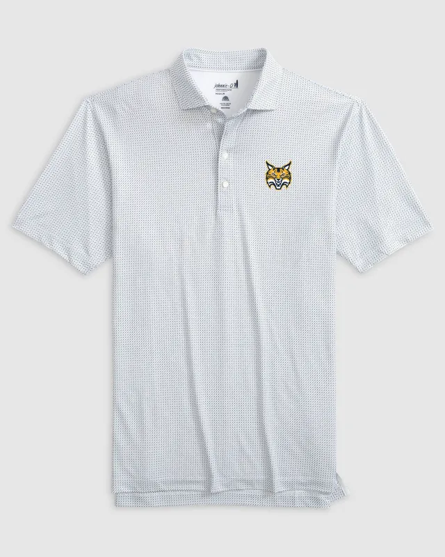 Quinnipiac Tee Time Printed Performance Jersey Polo sold by Johnnie-O
