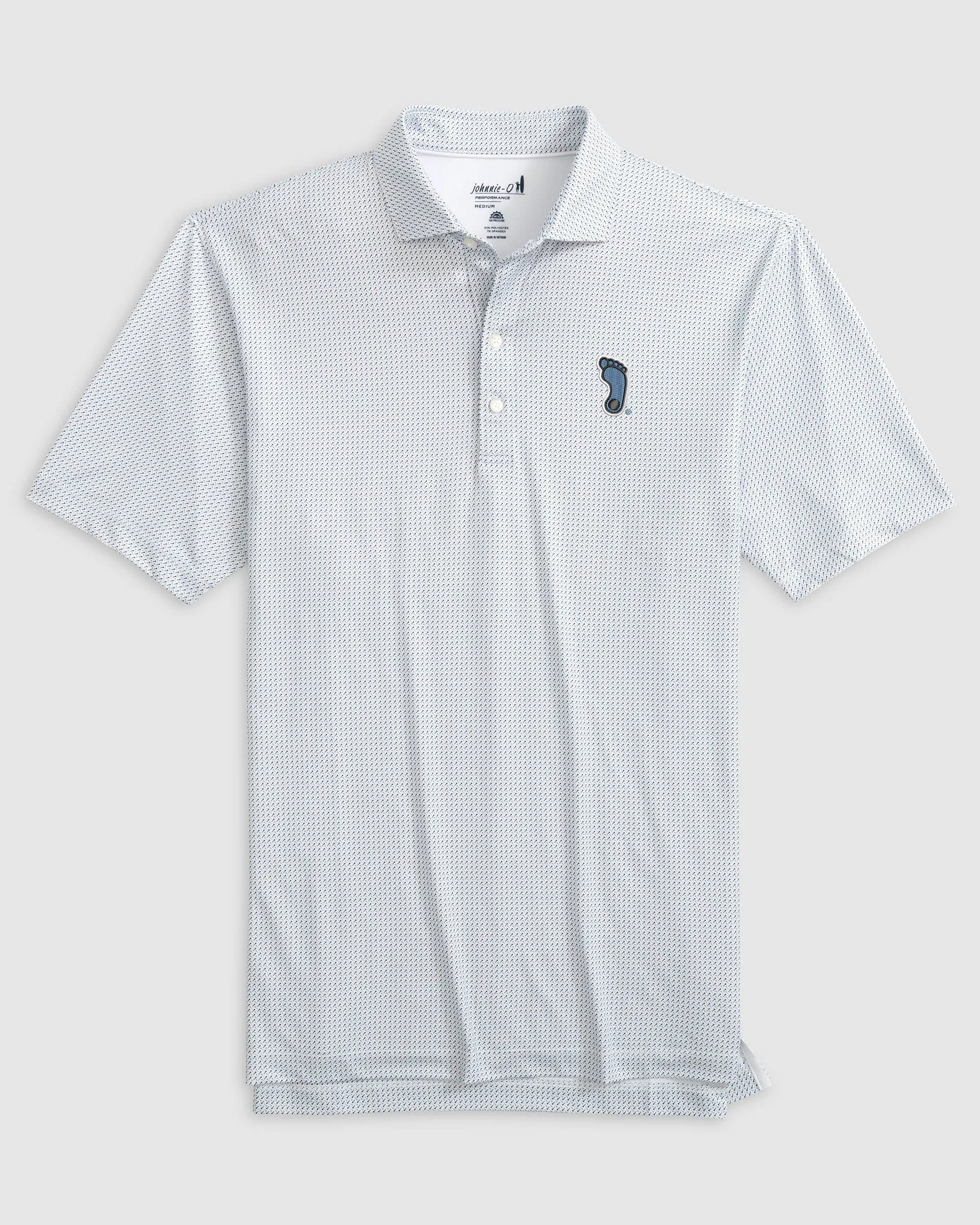 North Carolina Tee Time Printed Performance Jersey Polo - Tar Heel Logo sold by Johnnie-O