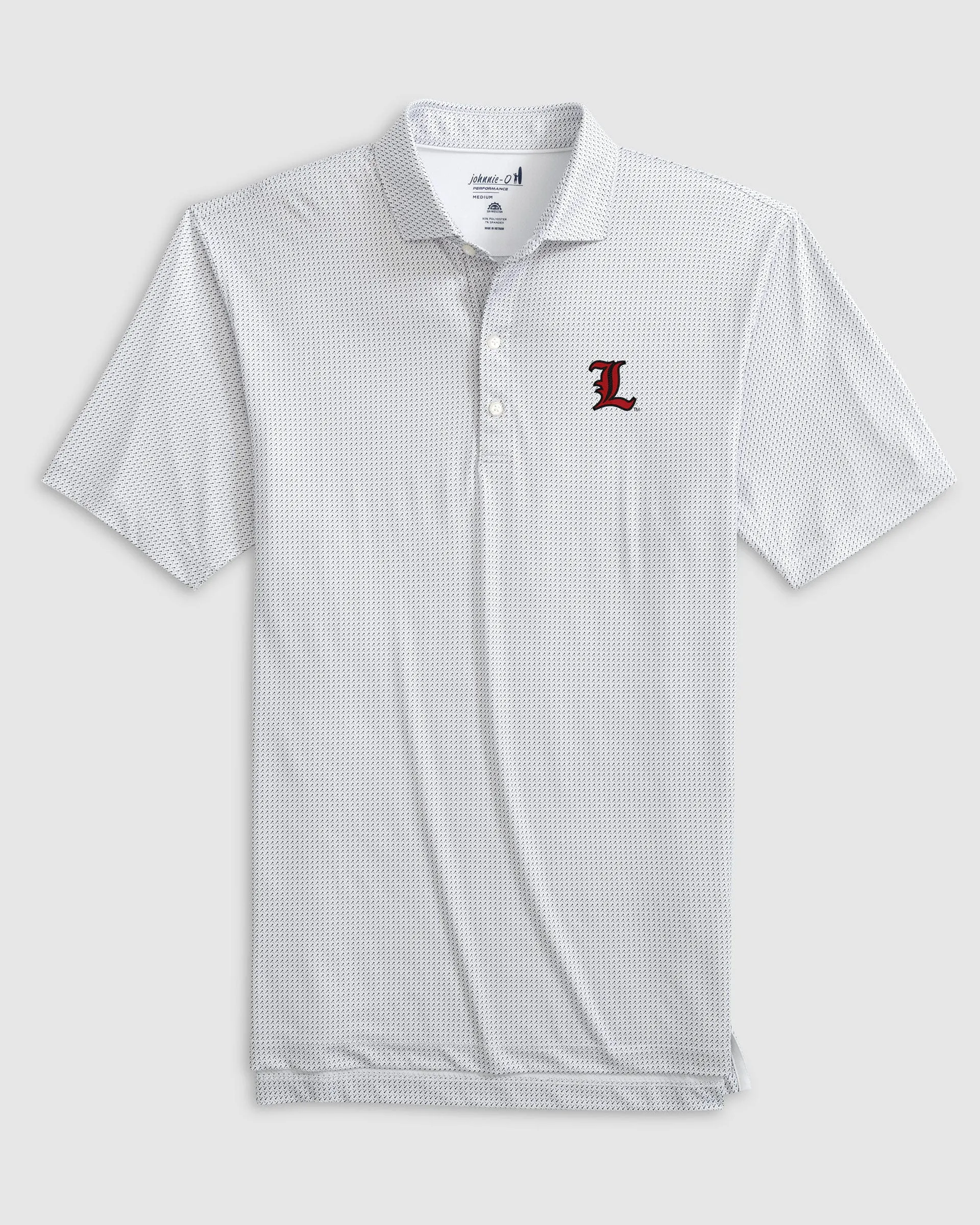 Louisville Tee Time Printed Performance Jersey Polo - L Logo sold by Johnnie-O