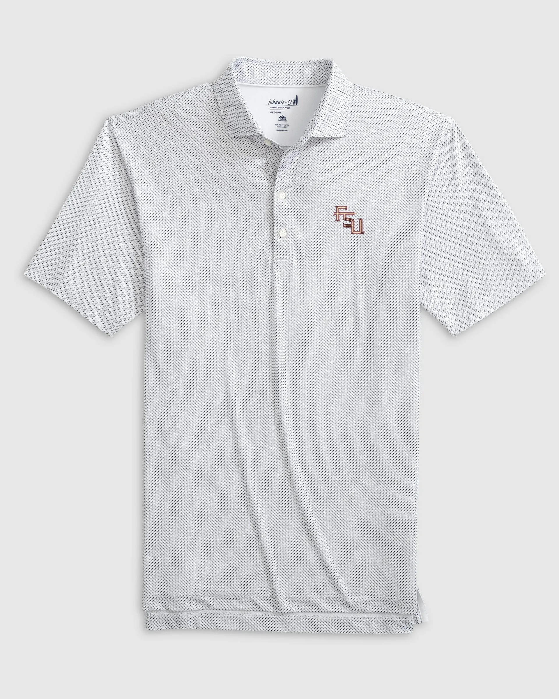 Florida State Tee Time Printed Performance Jersey Polo - Stacked Logo sold by Johnnie-O
