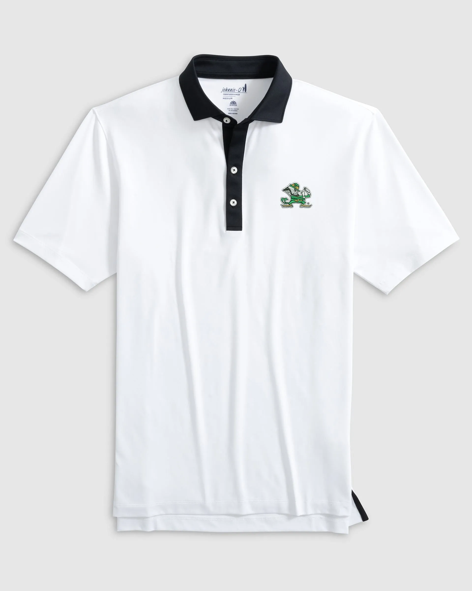 Notre Dame Ramos Performance Jersey Polo - Leprechaun Logo sold by Johnnie-O