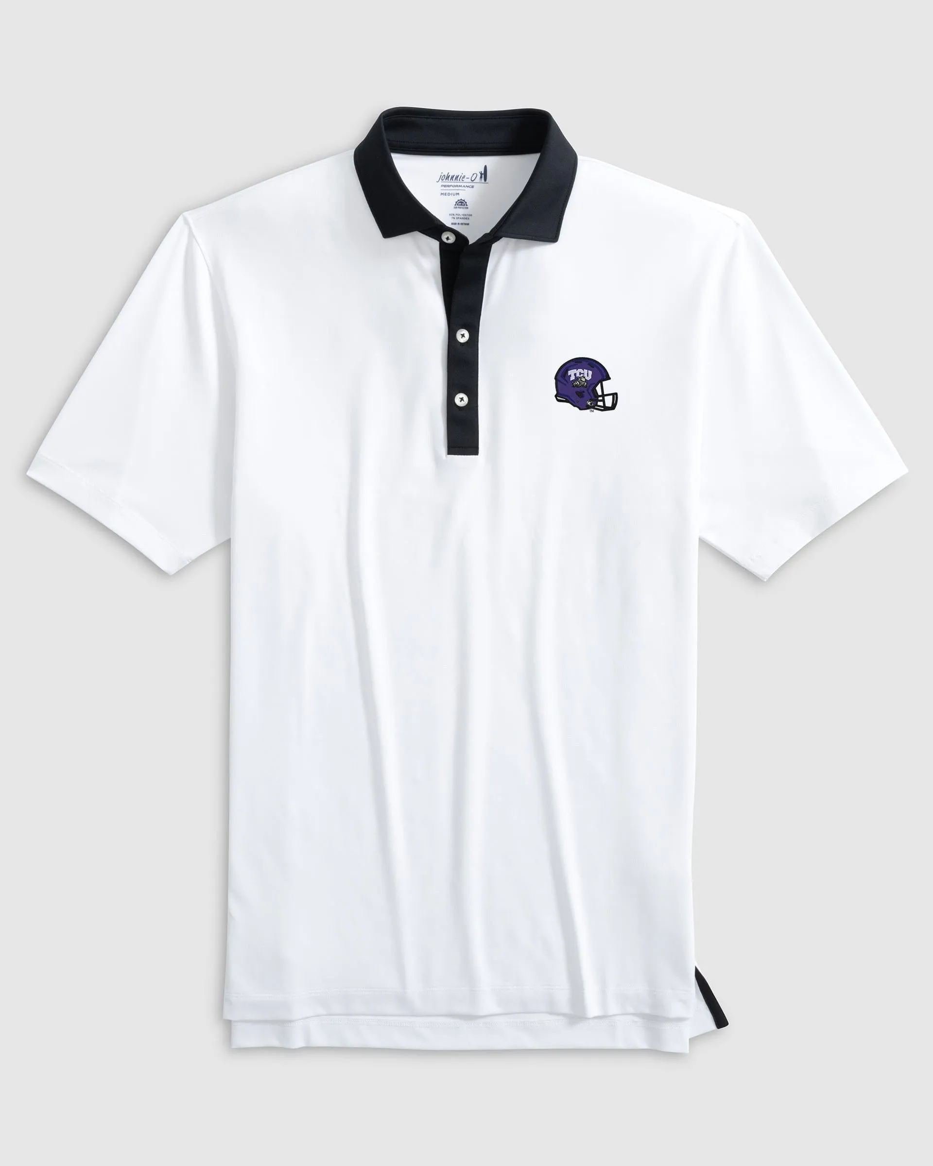 Texas Christian Ramos Performance Jersey Polo - Helmet Logo sold by Johnnie-O