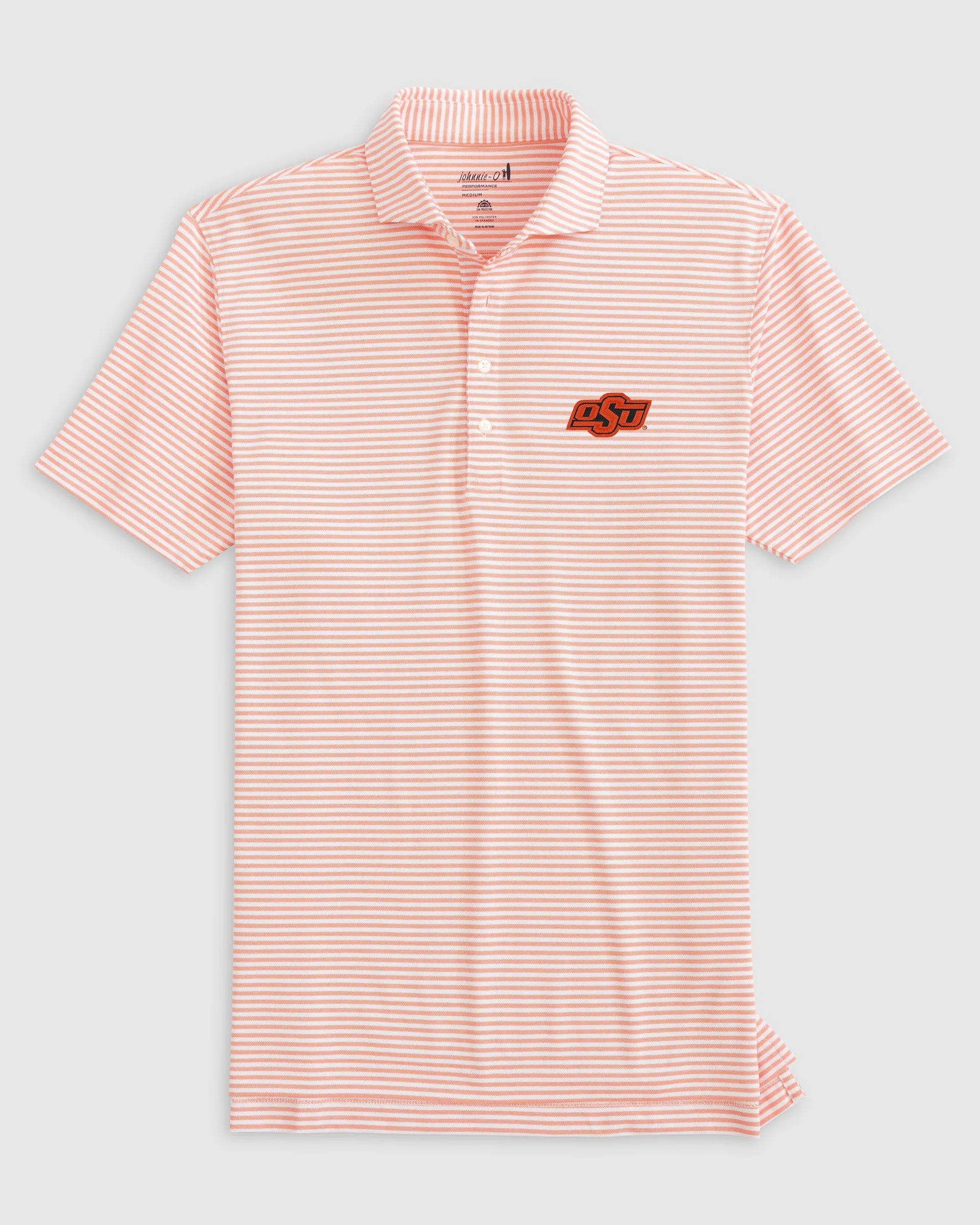 Oklahoma State Stetsons Striped Performance Mesh Polo sold by Johnnie-O product image thumbnail 2