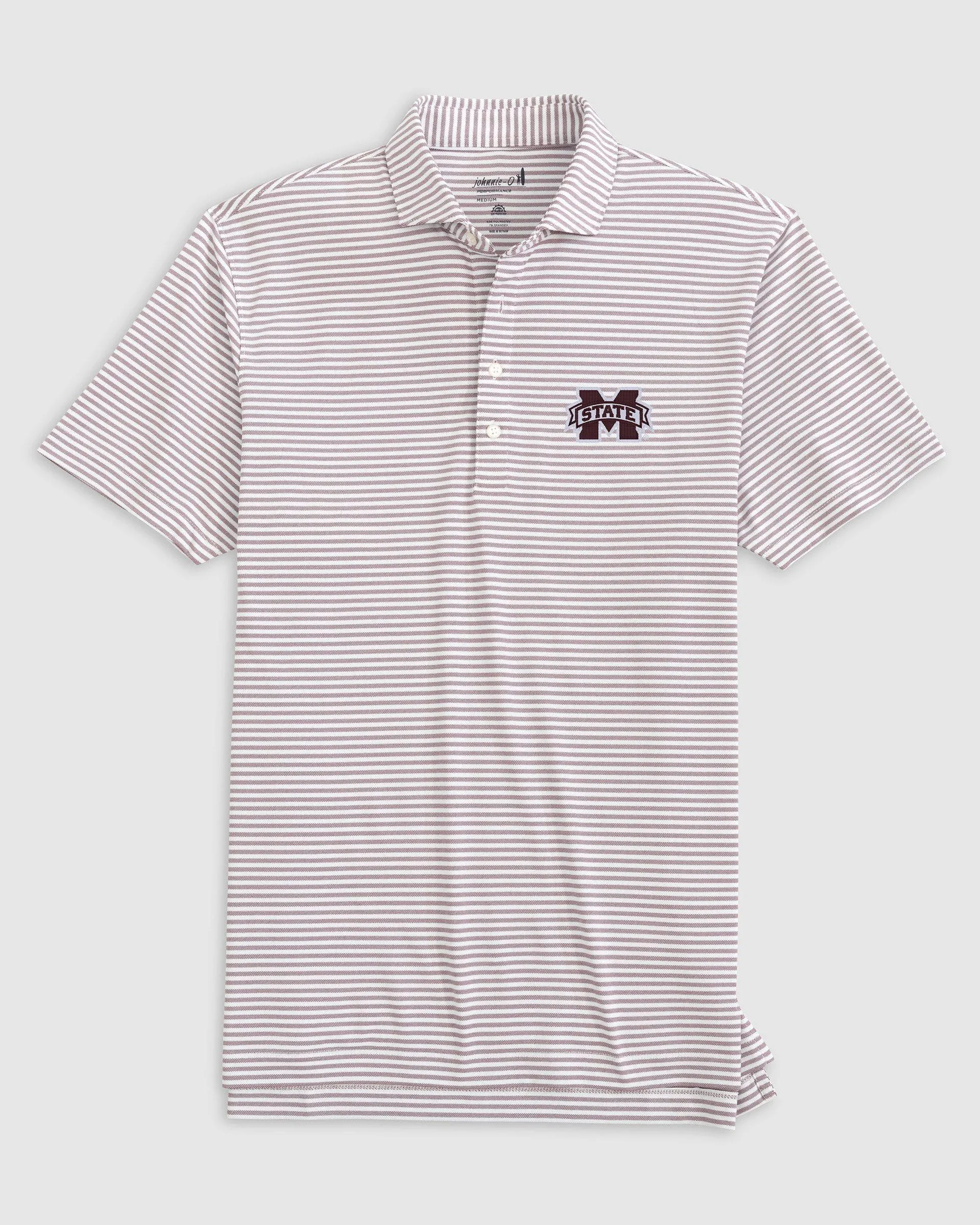 Mississippi State Stetsons Striped Performance Mesh Polo sold by Johnnie-O product image thumbnail 2