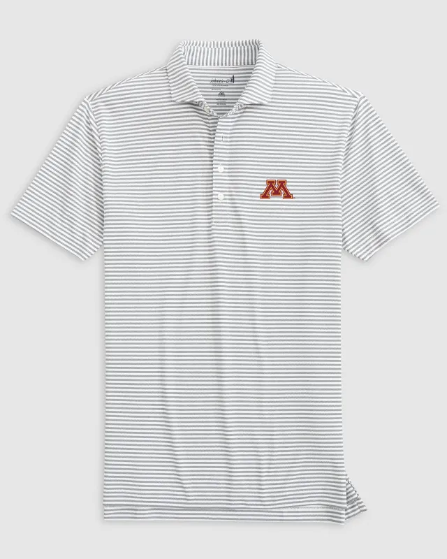 Minnesota Stetsons Striped Performance Mesh Polo sold by Johnnie-O