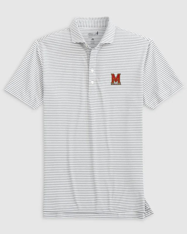 Maryland Stetsons Striped Performance Mesh Polo sold by Johnnie-O