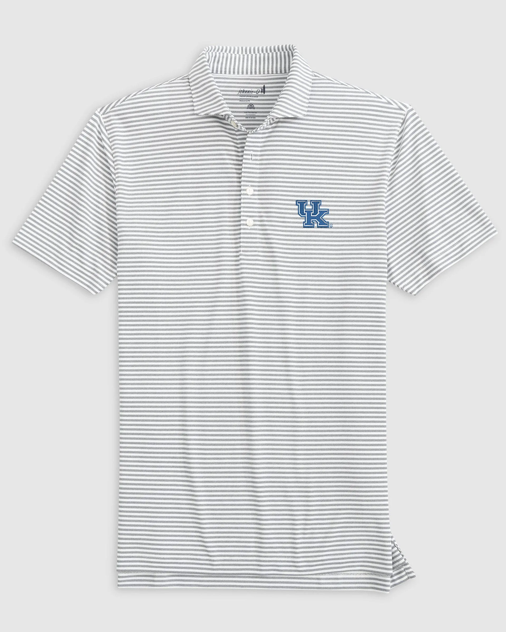 Kentucky Stetsons Striped Performance Mesh Polo sold by Johnnie-O