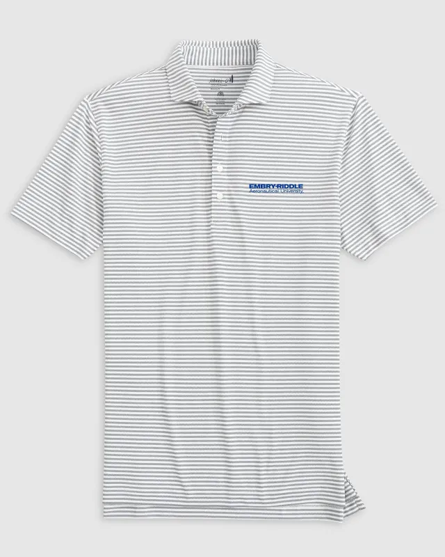 Embry-Riddle Stetsons Striped Performance Mesh Polo sold by Johnnie-O