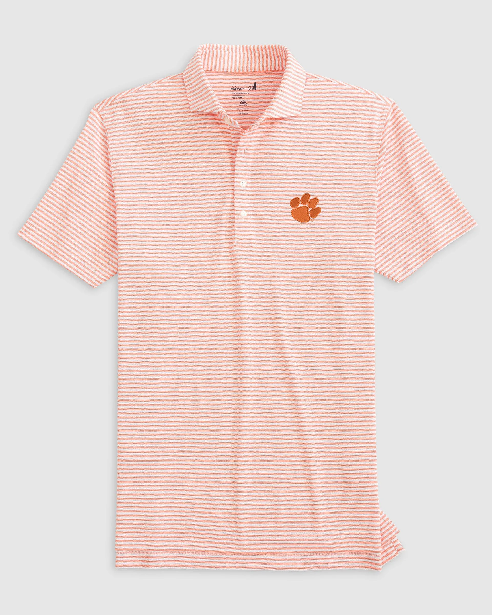 Clemson University Stetsons Striped Performance Mesh Polo sold by Johnnie-O product image thumbnail 3