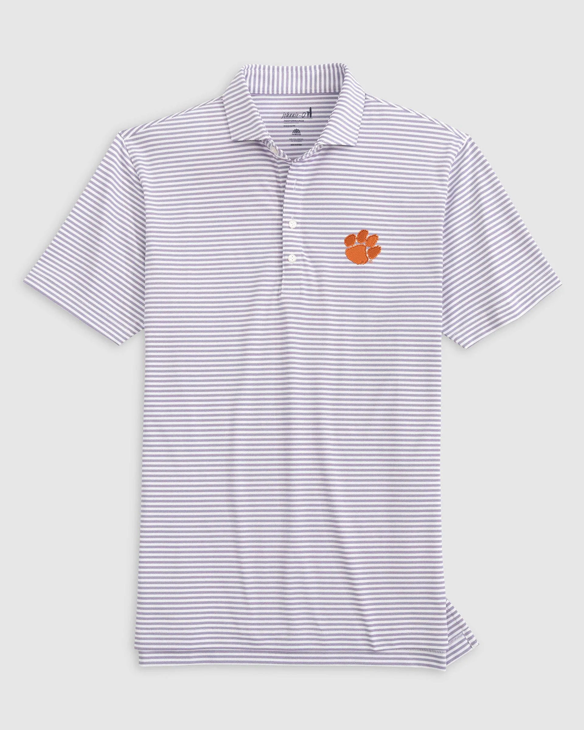 Clemson University Stetsons Striped Performance Mesh Polo sold by Johnnie-O product image thumbnail 4