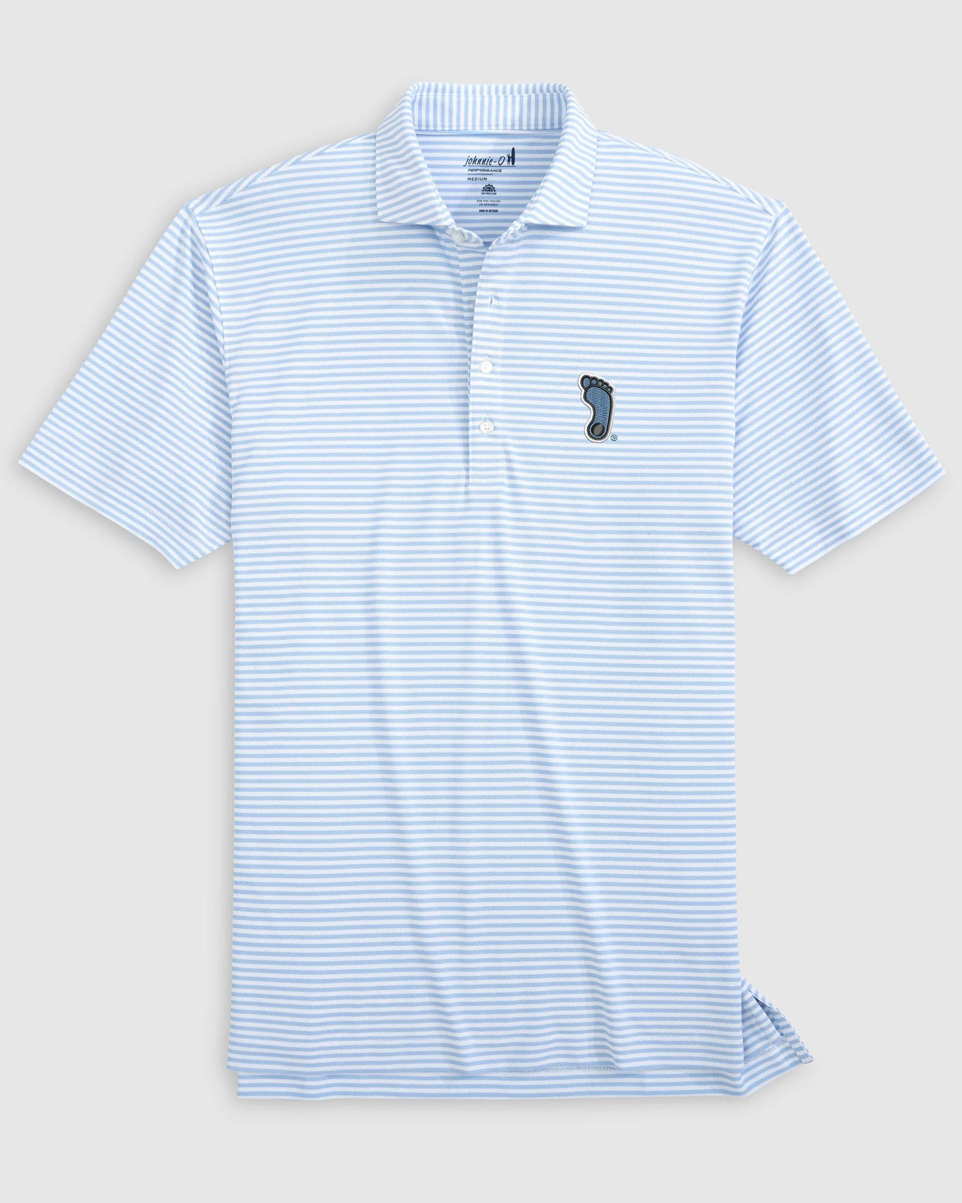 North Carolina Stetsons Striped Performance Mesh Polo - Tar Heel Logo sold by Johnnie-O product image thumbnail 2