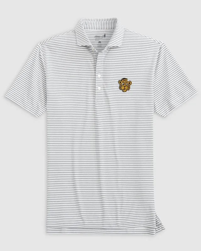 Missouri Stetsons Striped Performance Mesh Polo - Vault Logo sold by Johnnie-O