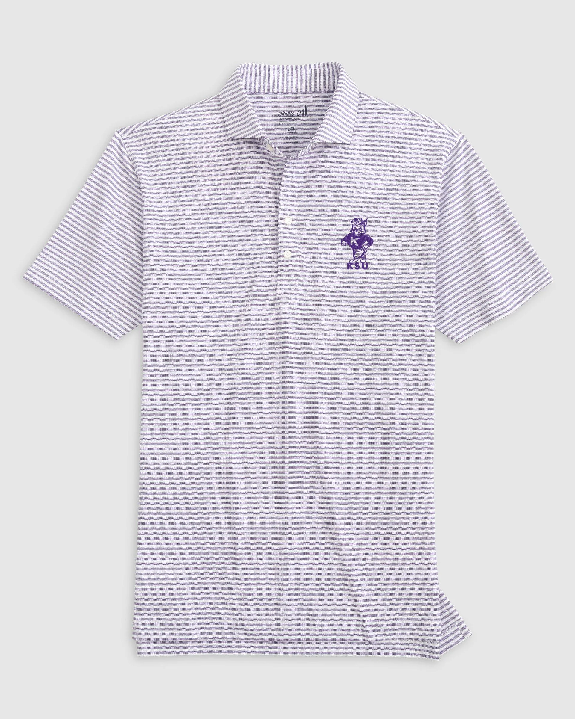 Kansas State Stetsons Striped Performance Mesh Polo - Vault Logo sold by Johnnie-O product image thumbnail 2