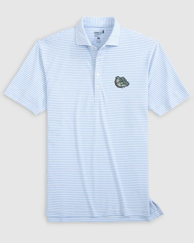 Gonzaga Stetsons Striped Performance Mesh Polo sold by Johnnie-O