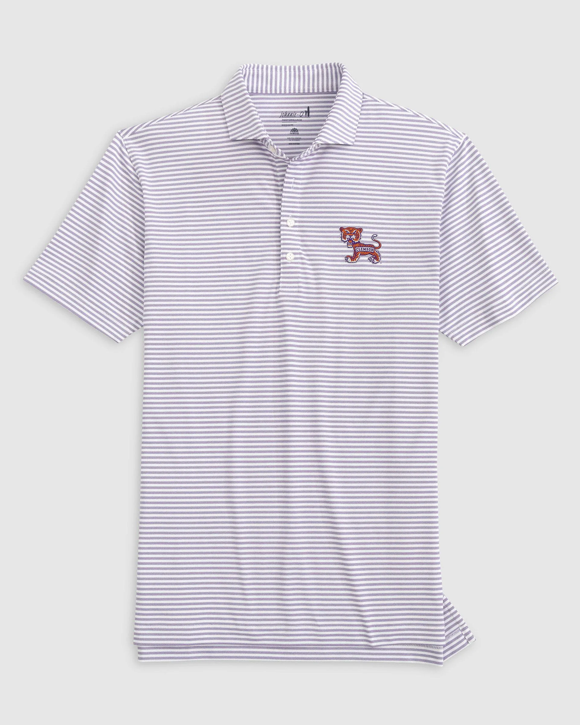 Clemson Stetsons Striped Performance Mesh Polo - Vault Logo sold by Johnnie-O product image thumbnail 4