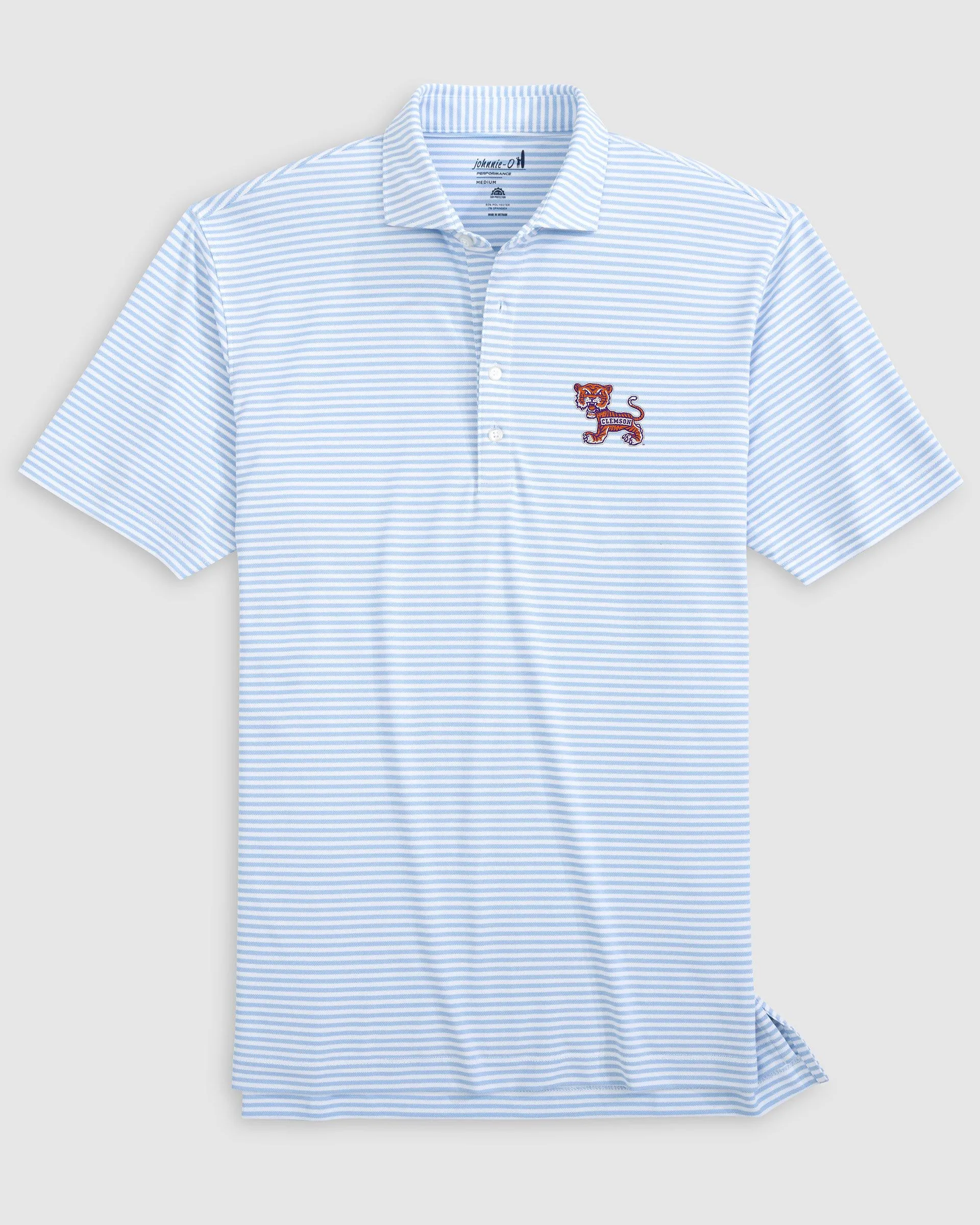 Clemson Stetsons Striped Performance Mesh Polo - Vault Logo sold by Johnnie-O product image thumbnail 2