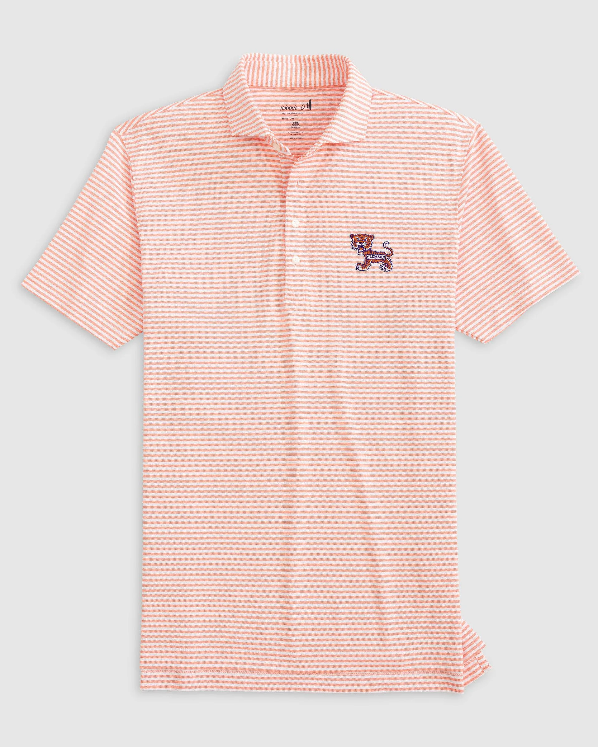 Clemson Stetsons Striped Performance Mesh Polo - Vault Logo sold by Johnnie-O product image thumbnail 3